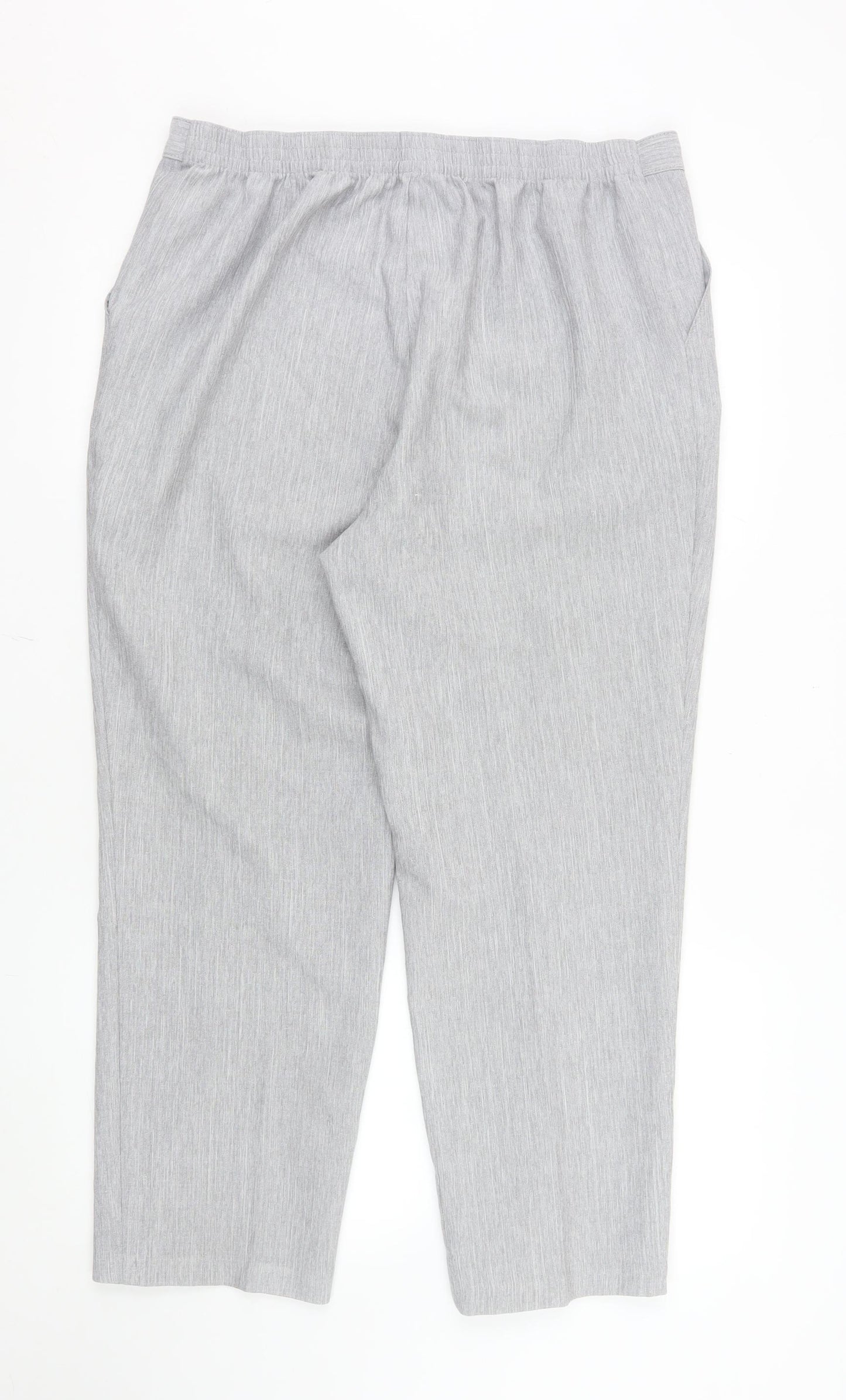 Marks and Spencer Women's Grey Marl Size 16 Straight Leg Trousers