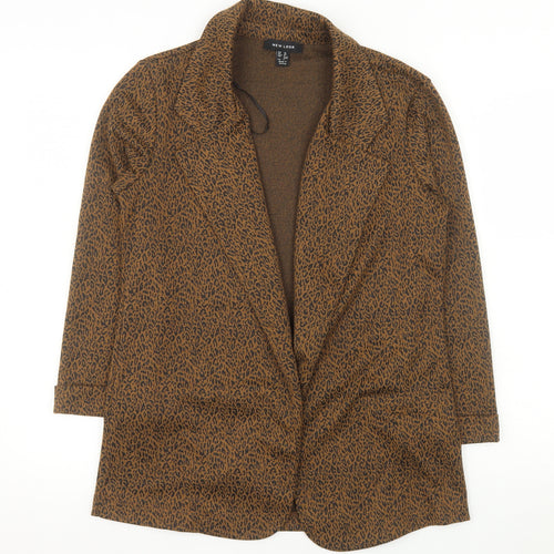 New Look Women Brown Animal Print Regular Fit Blazer UK 10
