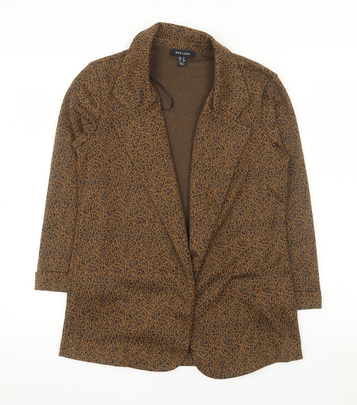 New Look Women Brown Animal Print Regular Fit Blazer UK 10