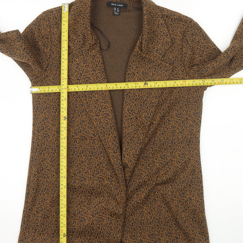 New Look Women Brown Animal Print Regular Fit Blazer UK 10