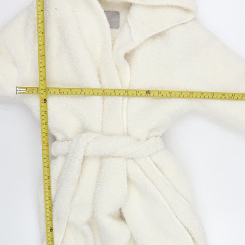 New Look Women's White Fleece Hooded Robe Size S
