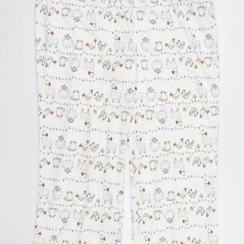 La Vie en Rose Womens White Animal Print Cotton Pyjama Pants 2XL
