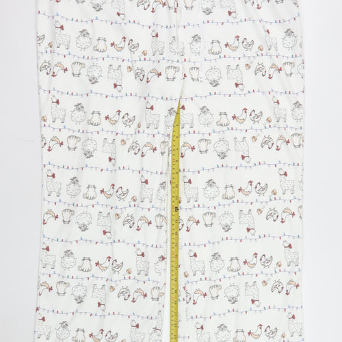 La Vie en Rose Womens White Animal Print Cotton Pyjama Pants 2XL