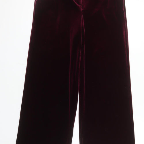 Tu Women’s Purple Velvet Wide-Leg Trousers Size 8