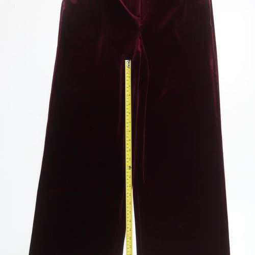 Tu Women’s Purple Velvet Wide-Leg Trousers Size 8