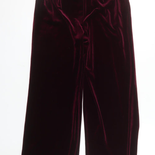 Tu Women’s Purple Velvet Wide-Leg Trousers Size 8