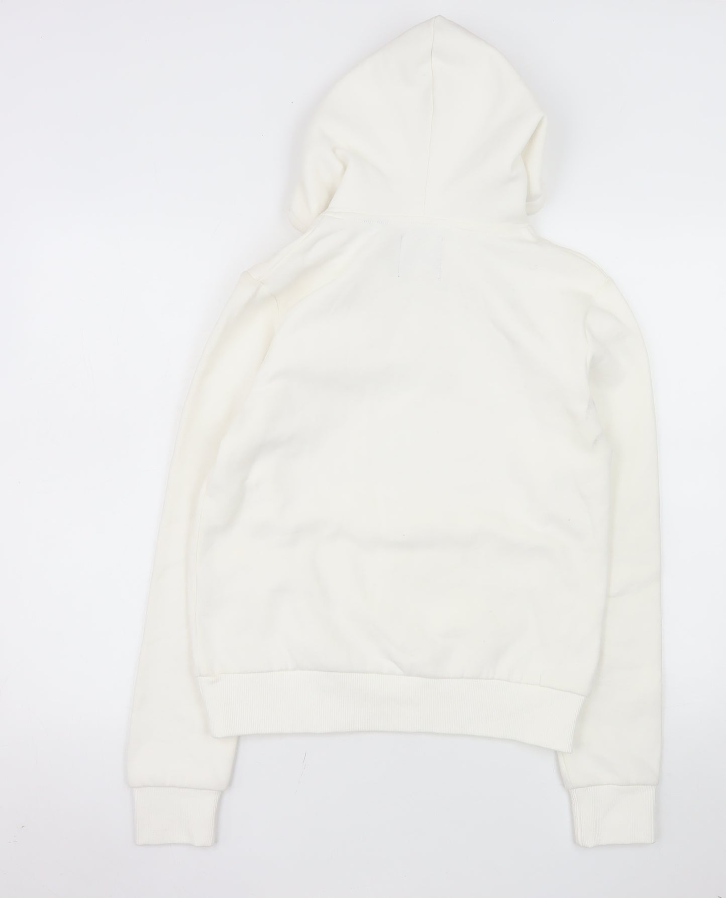 Superdry Womens Ivory Hoodie UK 8 Los Angeles California Glitter Print