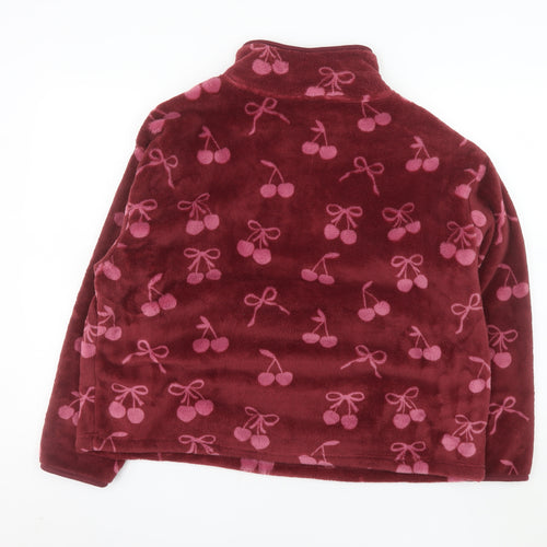 Tu Womens Burgundy Cherry Fleece Sweatshirt Large 1/2 Zip Pullover