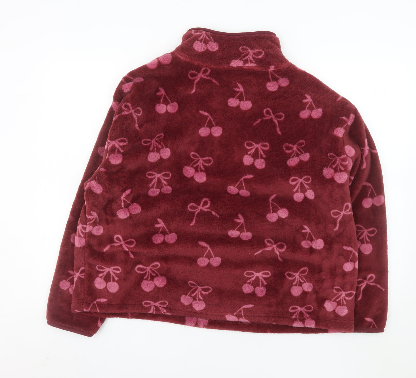 Tu Womens Burgundy Cherry Fleece Sweatshirt Large 1/2 Zip Pullover