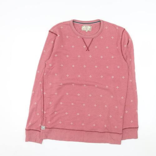Next Women's Pink Cotton Blend Crew Neck Pullover Sweatshirt Size M