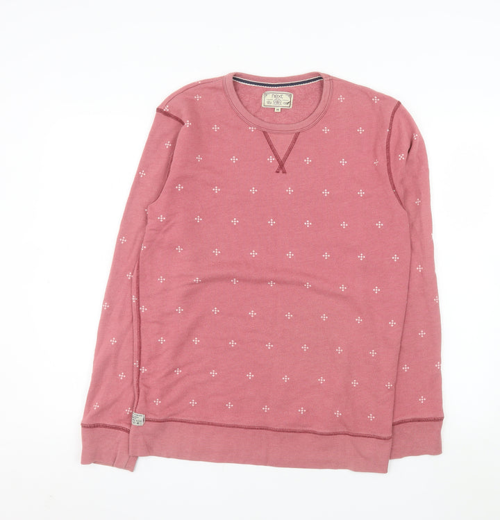 Next Women's Pink Cotton Blend Crew Neck Pullover Sweatshirt Size M