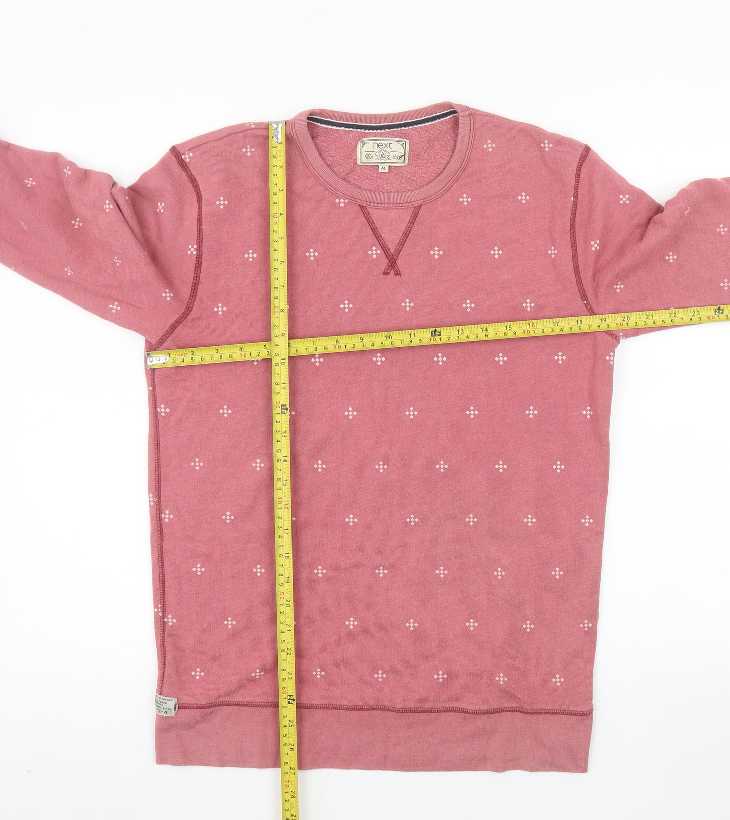 Next Women's Pink Cotton Blend Crew Neck Pullover Sweatshirt Size M
