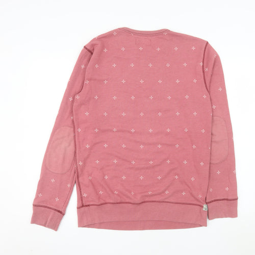 Next Women's Pink Cotton Blend Crew Neck Pullover Sweatshirt Size M