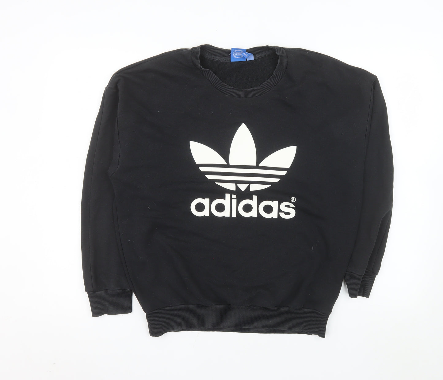 Adidas Womens Black Crew Neck Pullover Sweatshirt Size 10