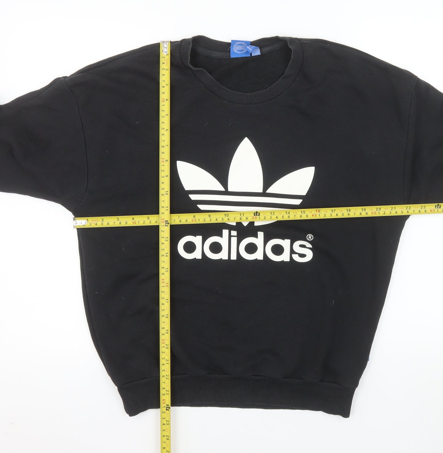 Adidas Womens Black Crew Neck Pullover Sweatshirt Size 10