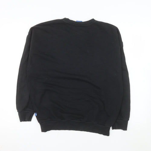 Adidas Womens Black Crew Neck Pullover Sweatshirt Size 10