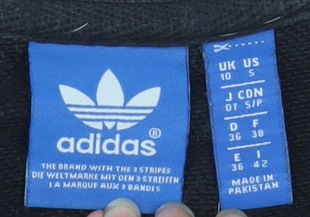 Adidas Womens Black Crew Neck Pullover Sweatshirt Size 10