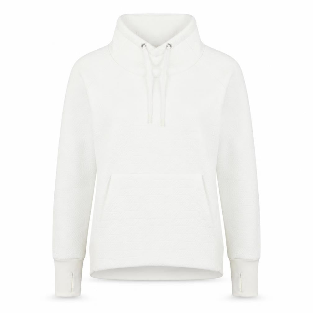 Athleta Womens White Pullover Hoodie Medium Polyester Spandex