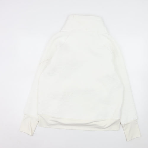 Athleta Womens White Pullover Hoodie Medium Polyester Spandex