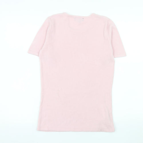 Soon Women's Pink Short Sleeve Acrylic Knit T-Shirt Size 8