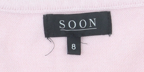 Soon Women's Pink Short Sleeve Acrylic Knit T-Shirt Size 8