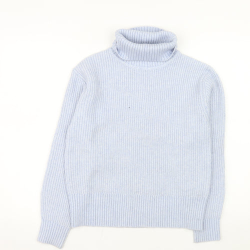 Marks and Spencer Women’s Blue Roll Neck Jumper Size S Knit Pullover