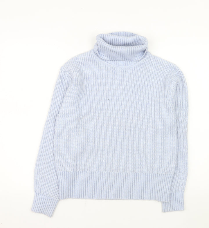 Marks and Spencer Women’s Blue Roll Neck Jumper Size S Knit Pullover