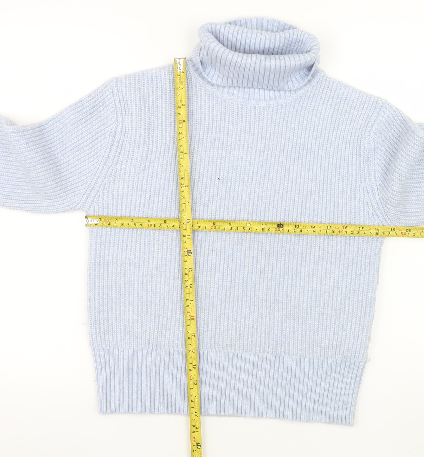 Marks and Spencer Women’s Blue Roll Neck Jumper Size S Knit Pullover