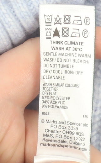 Marks and Spencer Women’s Blue Roll Neck Jumper Size S Knit Pullover