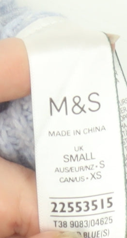 Marks and Spencer Women’s Blue Roll Neck Jumper Size S Knit Pullover