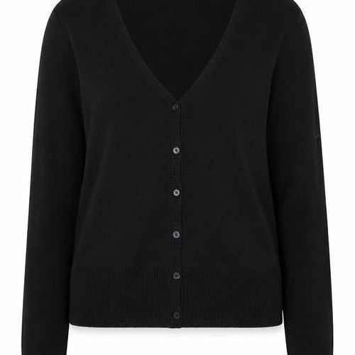 GAP Women Black V-Neck Stretch Cotton Blend Cardigan Size M