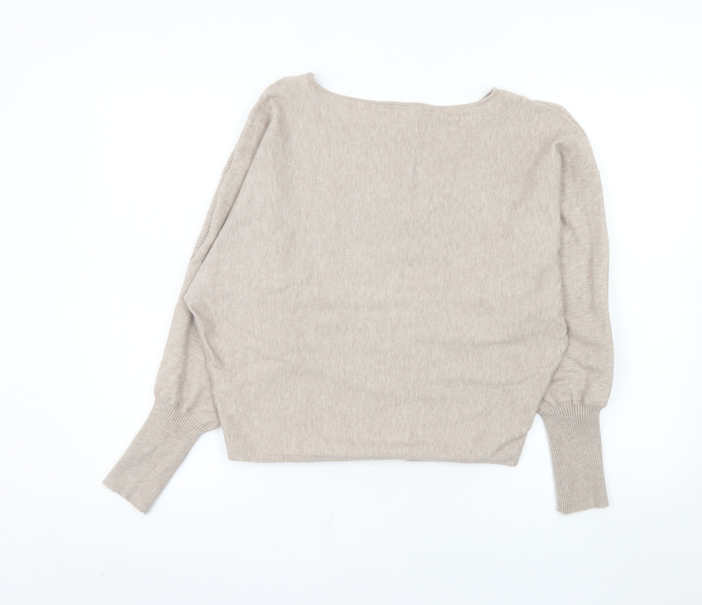Cyrus Womens Beige Boat Neck Long Sleeve Knit Pullover Jumper Size L