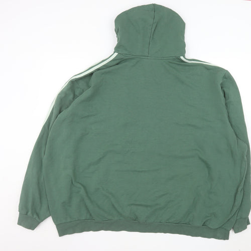 Adidas Womens Green 4XL Pullover Hoodie with Logo Print