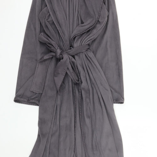 Jasper Conran Womens Grey Fleece Long Sleeve Robe Size 8-10