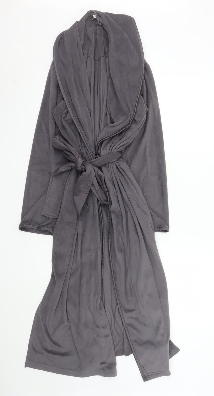 Jasper Conran Womens Grey Fleece Long Sleeve Robe Size 8-10