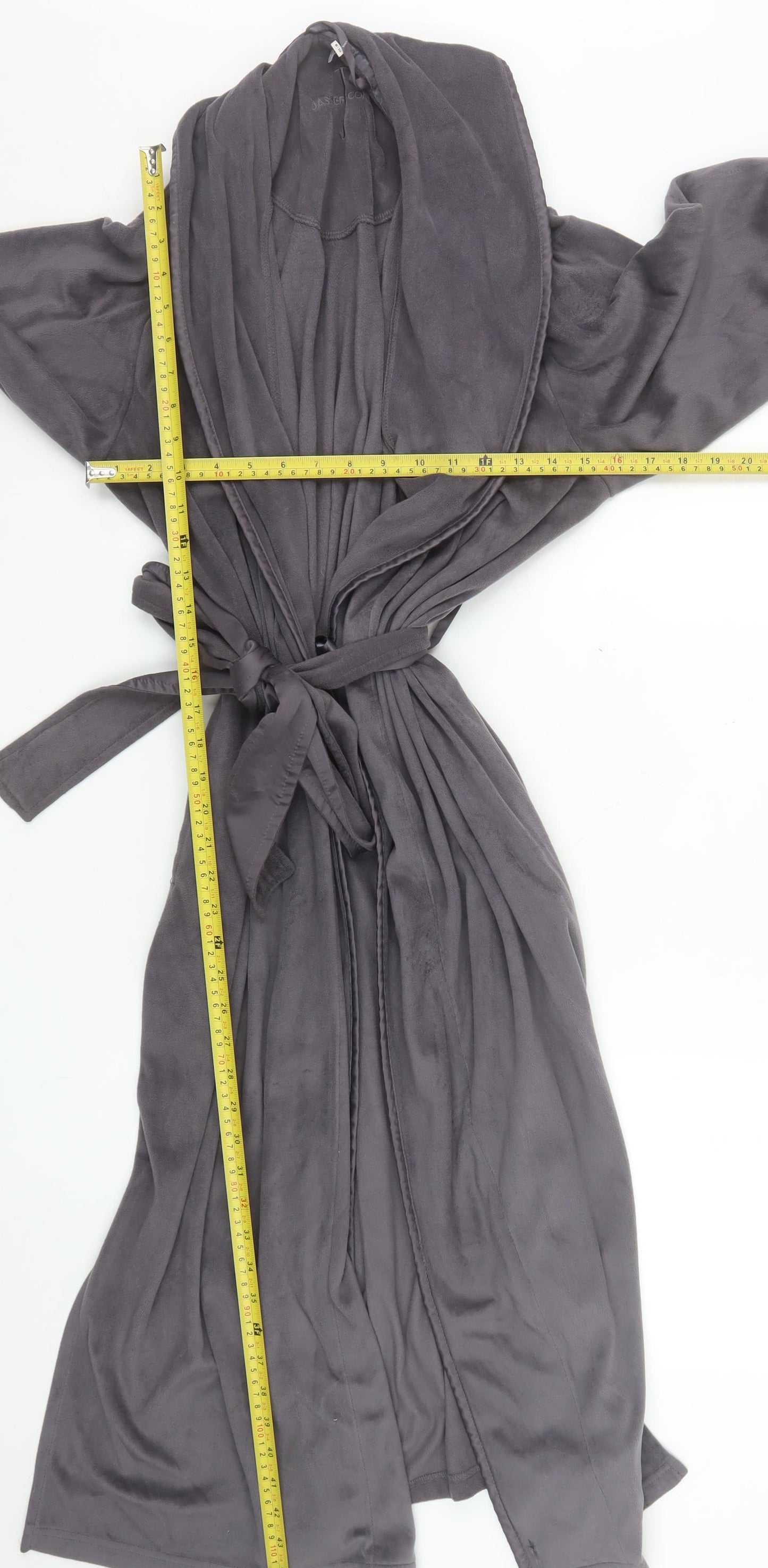 Jasper Conran Womens Grey Fleece Long Sleeve Robe Size 8-10