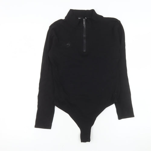 Threadbare Women's Black Long Sleeve 1/4 Zip Bodysuit Size 10