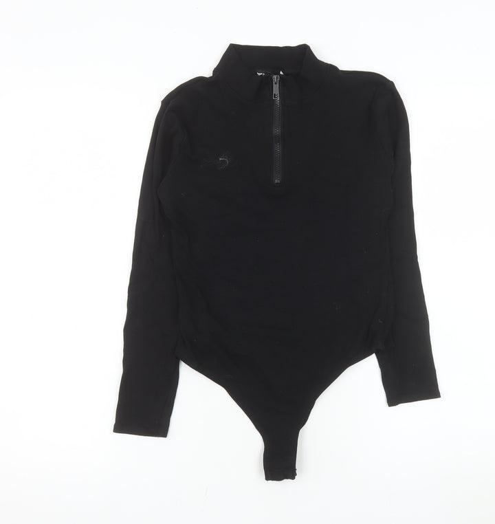 Threadbare Women's Black Long Sleeve 1/4 Zip Bodysuit Size 10