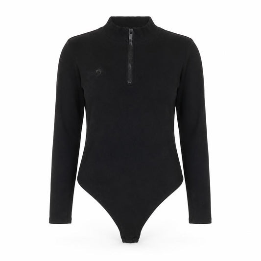 Threadbare Women's Black Long Sleeve 1/4 Zip Bodysuit Size 10