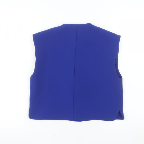 Zara Women Blue Sleeveless Single-Breasted Waistcoat Size 8