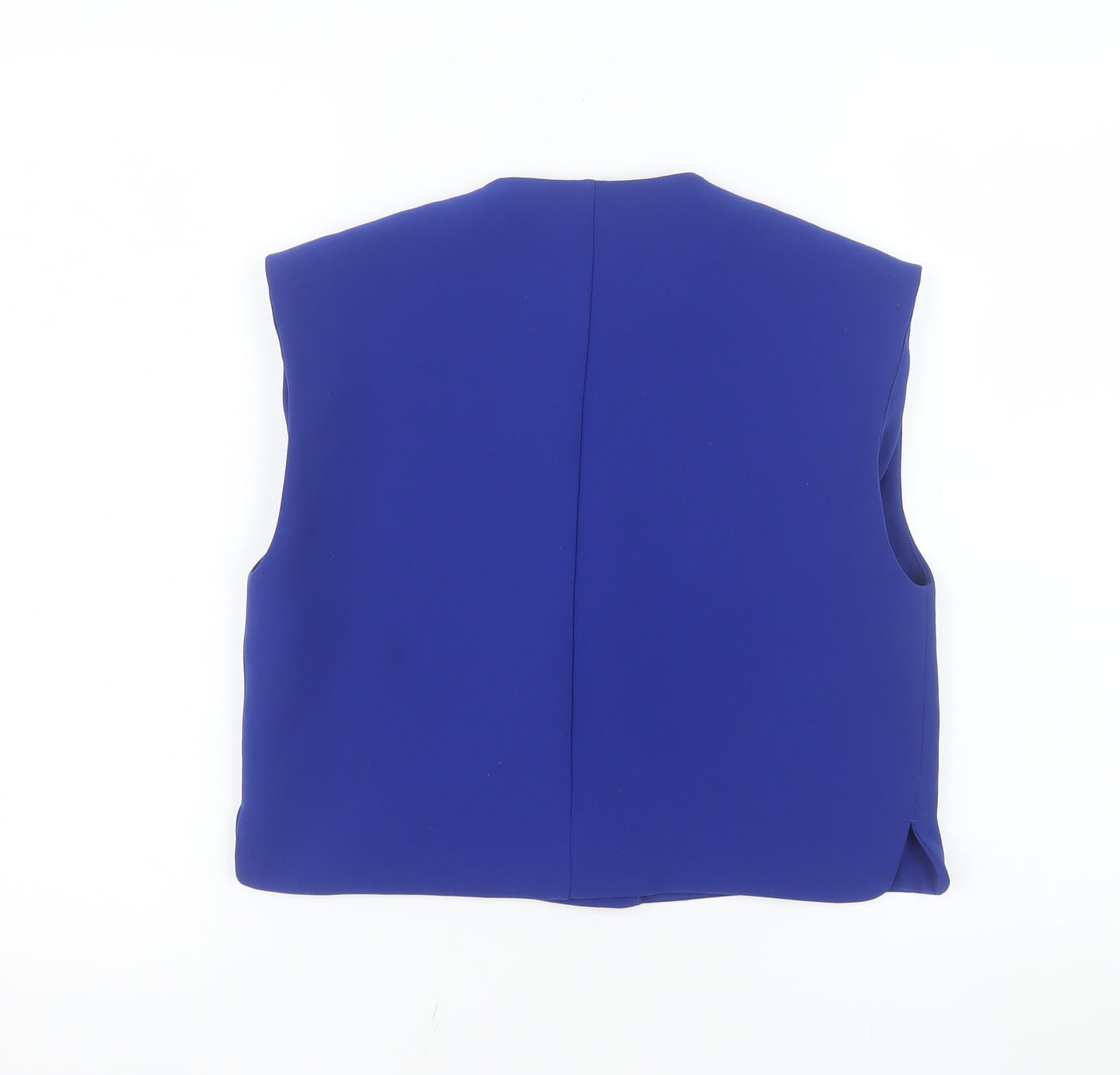 Zara Women Blue Sleeveless Single-Breasted Waistcoat Size 8