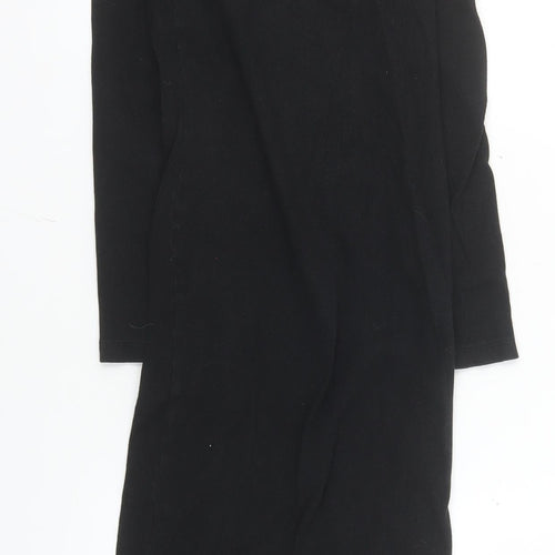 Brave Soul Women's Black Knit Bodycon Roll Neck Midi Dress Size S