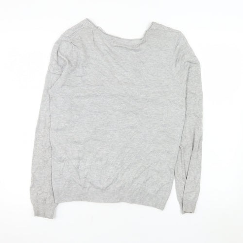 Vero Moda Women Grey V-Neck Long Sleeve Knit Cardigan Size L