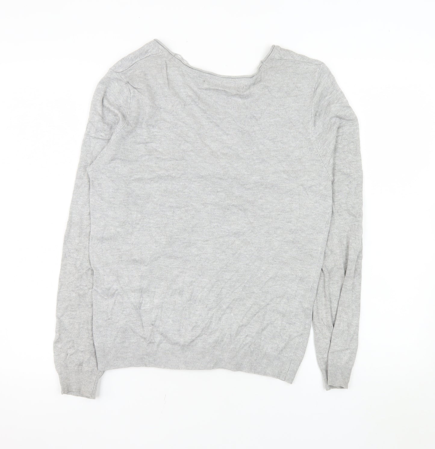 Vero Moda Women Grey V-Neck Long Sleeve Knit Cardigan Size L