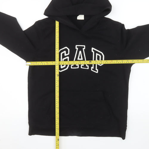 GAP Womens Black Pullover Hoodie Medium Cotton Blend Logo