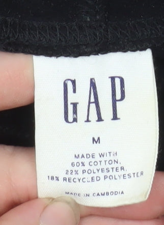 GAP Womens Black Pullover Hoodie Medium Cotton Blend Logo
