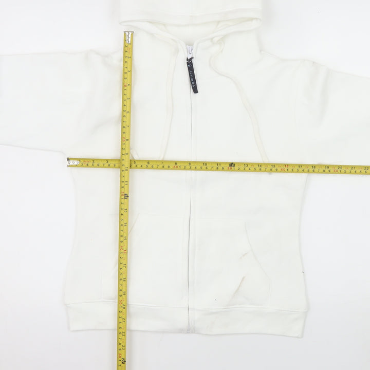 Uneek Ladies White Zip Up Hooded Fleece Jacket Size S