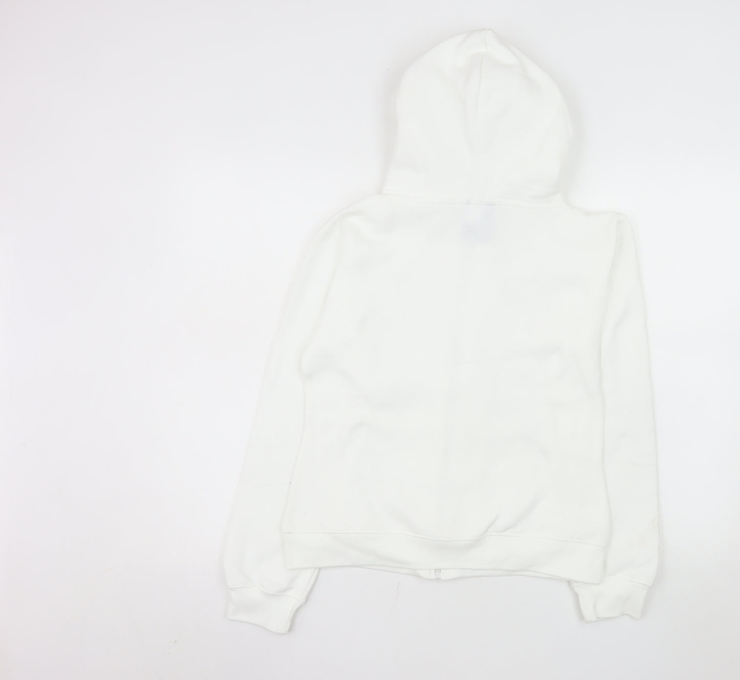 Uneek Ladies White Zip Up Hooded Fleece Jacket Size S