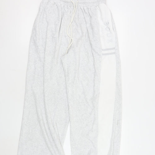 Boux Avenue Womens Grey Cotton Blend Relaxed Sweatpants UK 12