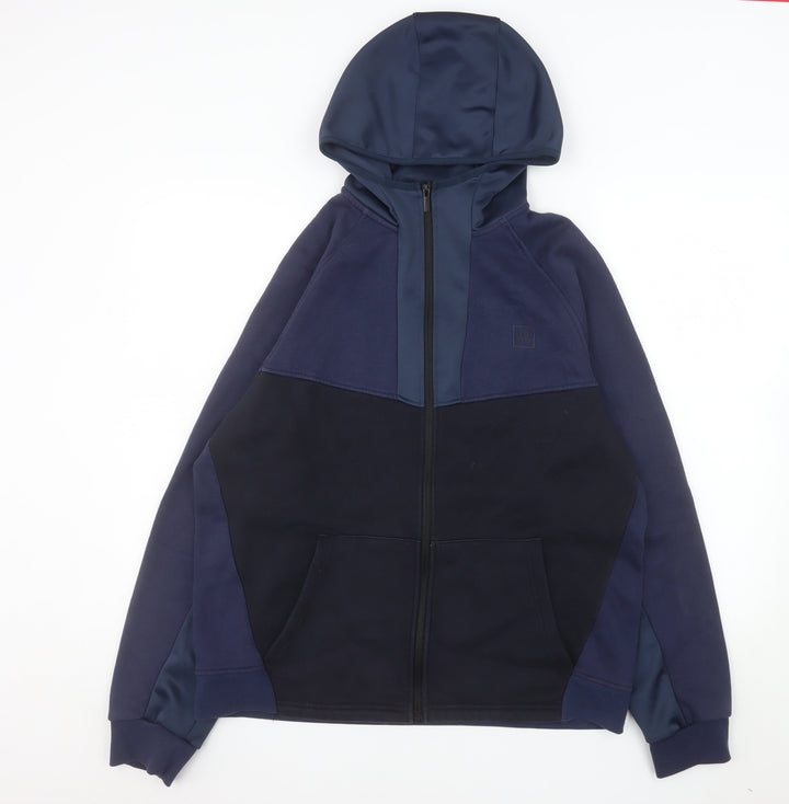 Matalan Men’s Blue Full Zip Hooded Fleece Jacket Size L
